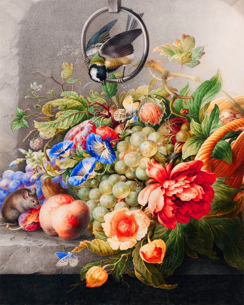 Broderie diamant Fleurs et Fruits - Herman Henstenburgh - 20x25 cm