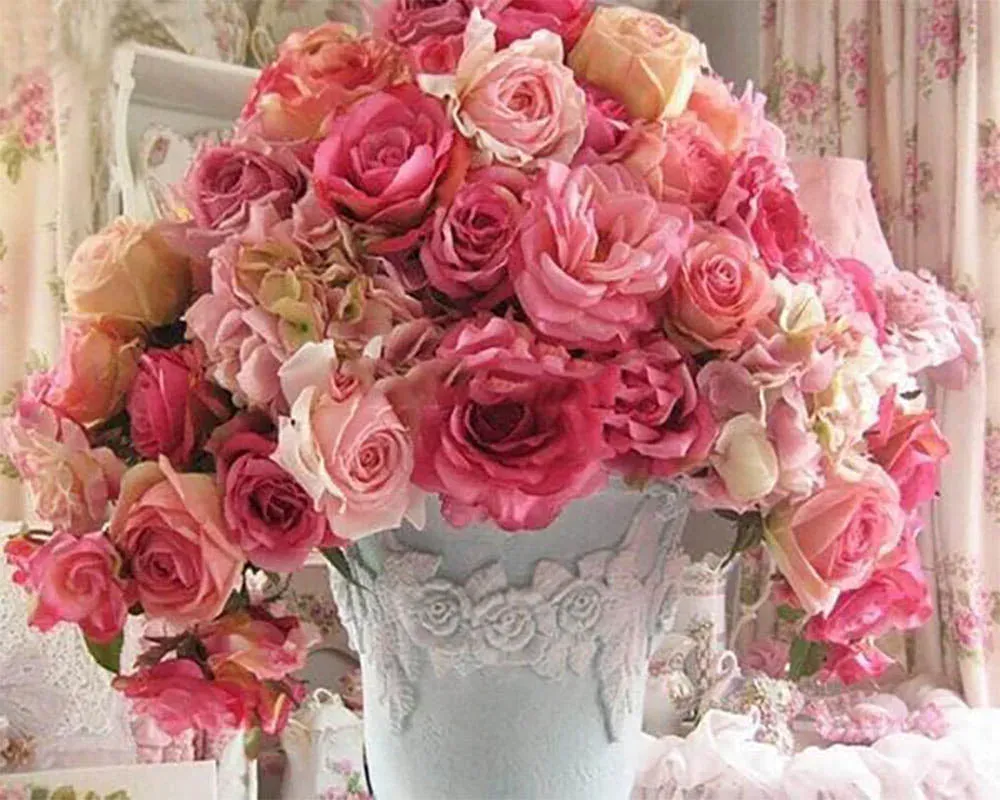 Broderie diamant Gros Bouquet de Roses