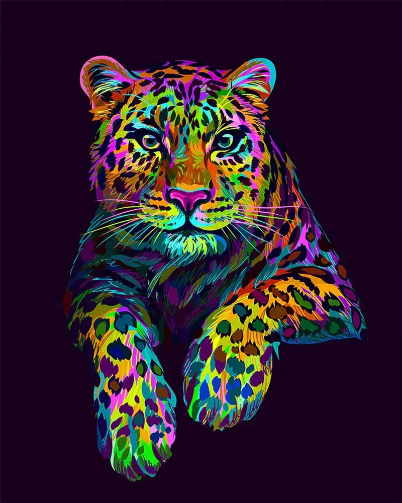 Broderie diamant Guépard Pop Art