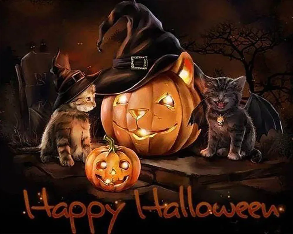 Broderie diamant Happy Halloween