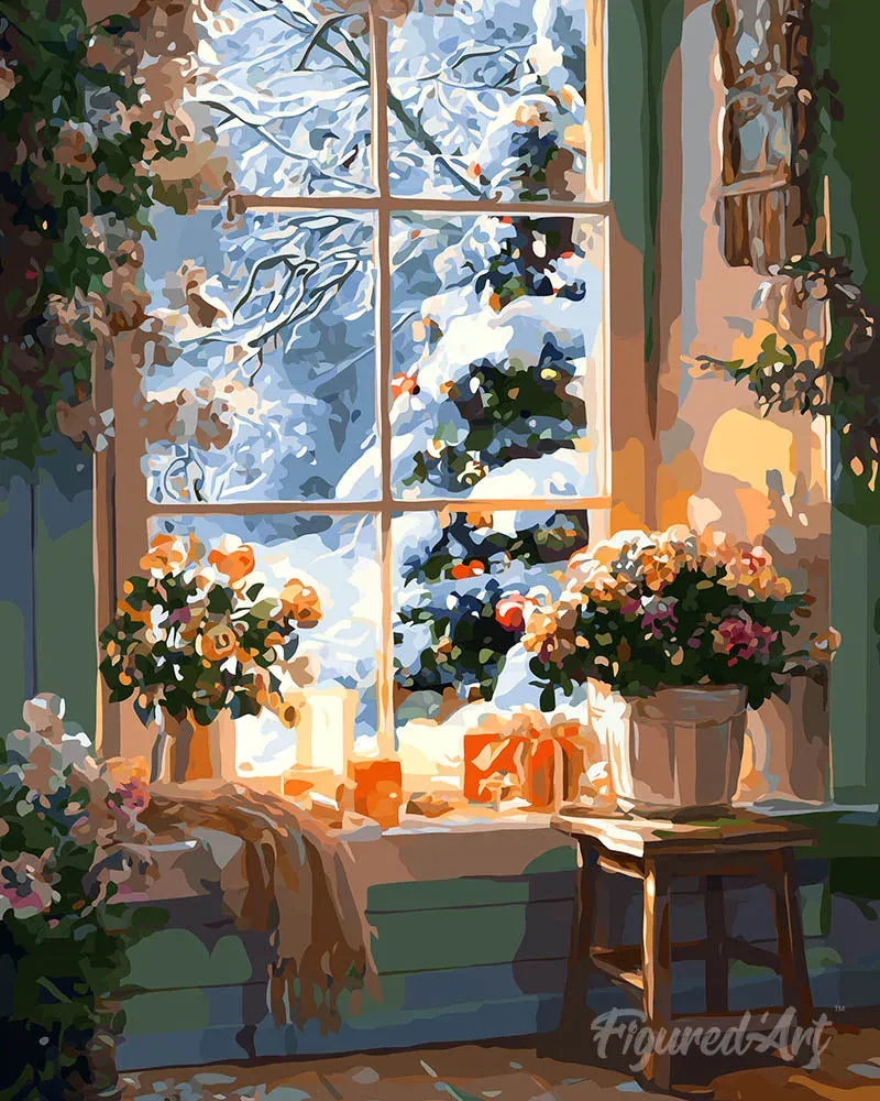 Broderie diamant Hiver Romantique
