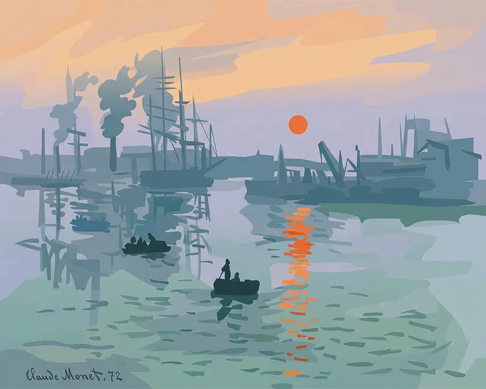 Broderie diamant Impression, soleil levant - Monet