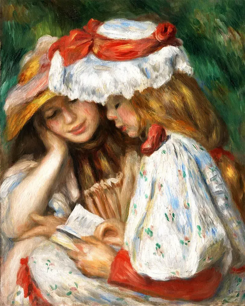Broderie diamant Jeunes Filles Lisant - Renoir - Toile tendue sur châssis