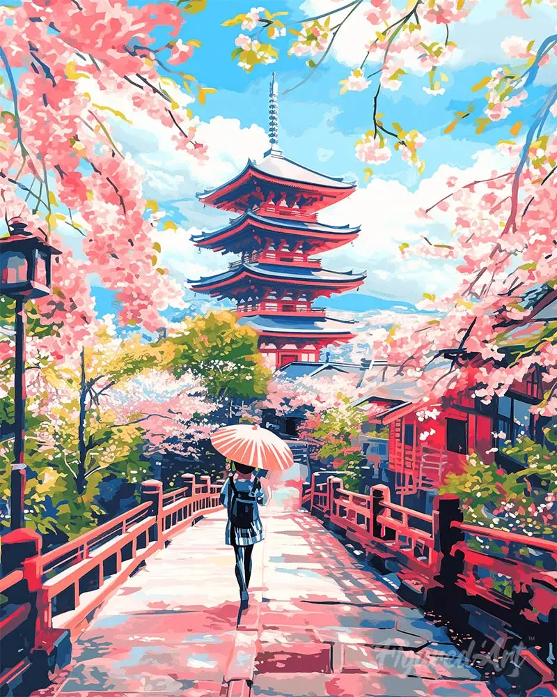 Broderie diamant Kyoto en fleurs - 40x50 cm