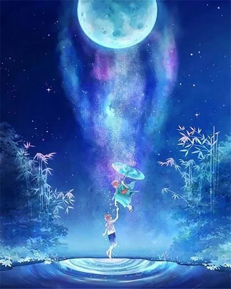 Broderie diamant La Grande Lune