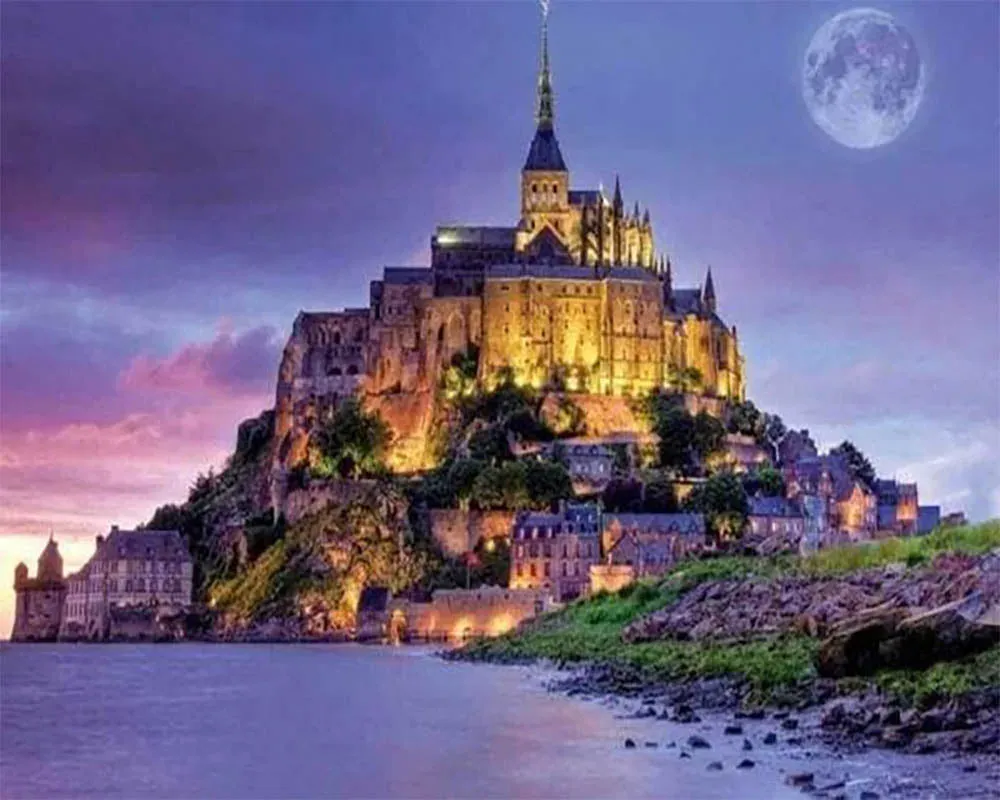 Broderie diamant Le Mont Saint Michel - 40x50 cm