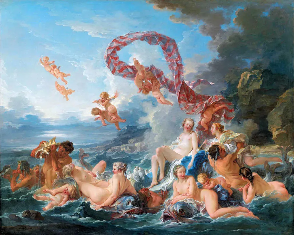 Broderie diamant Le Triomphe de Vénus - François Boucher - Toile tendue sur châssis