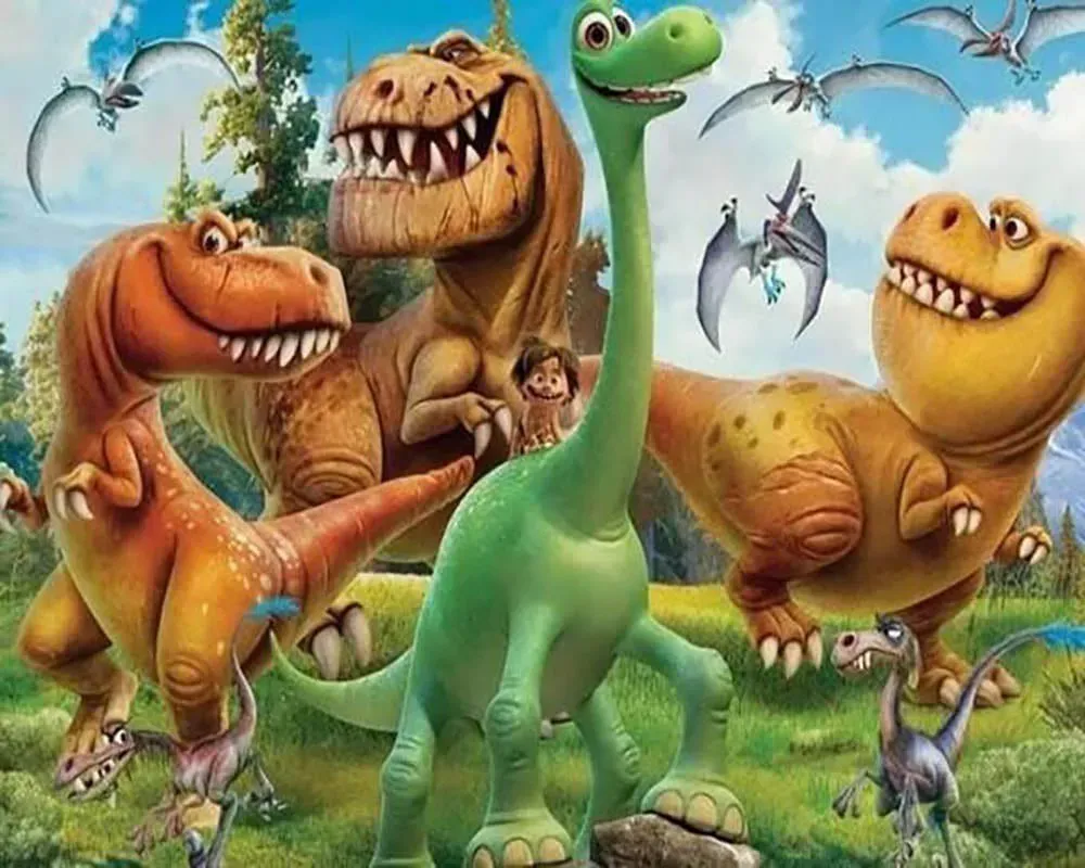 Broderie diamant Les Dinosaures en folie - Kit animaux préhistoriques fantaisie