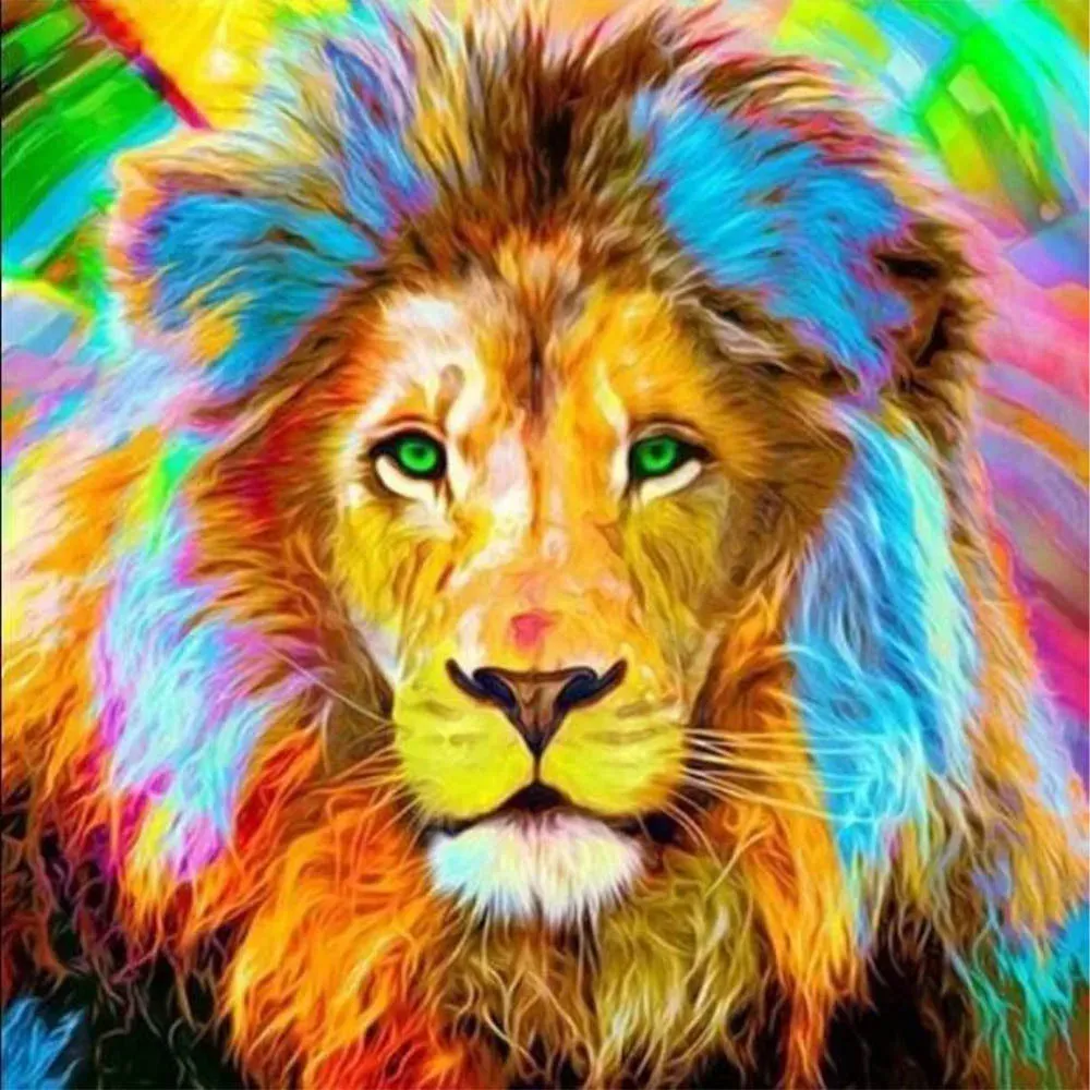Broderie diamant Lion Multicolore