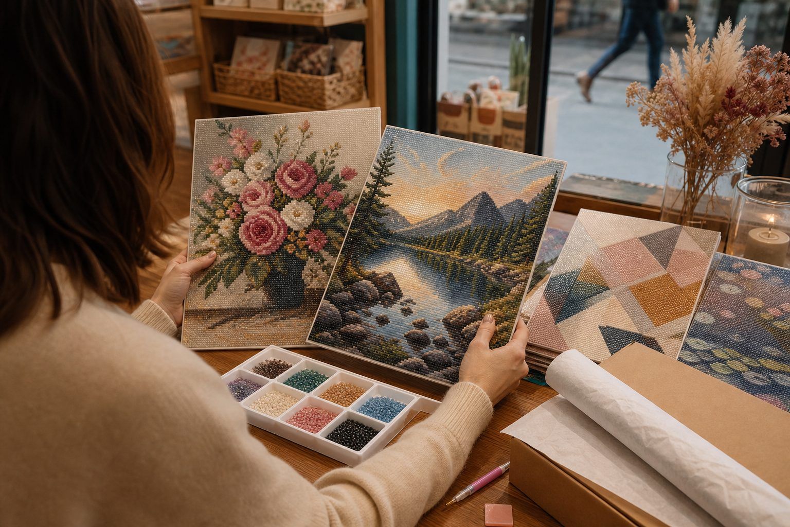 Broderie diamant, tableaux et motifs : trouver le bon modèle en boutique