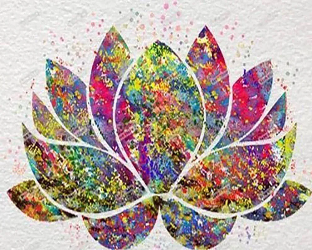 Broderie diamant Lotus coloré