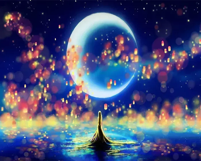 Broderie diamant Lune et reflets magiques