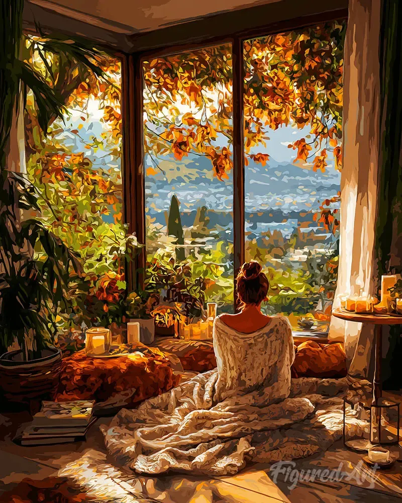 Broderie diamant Matin d'automne douillet