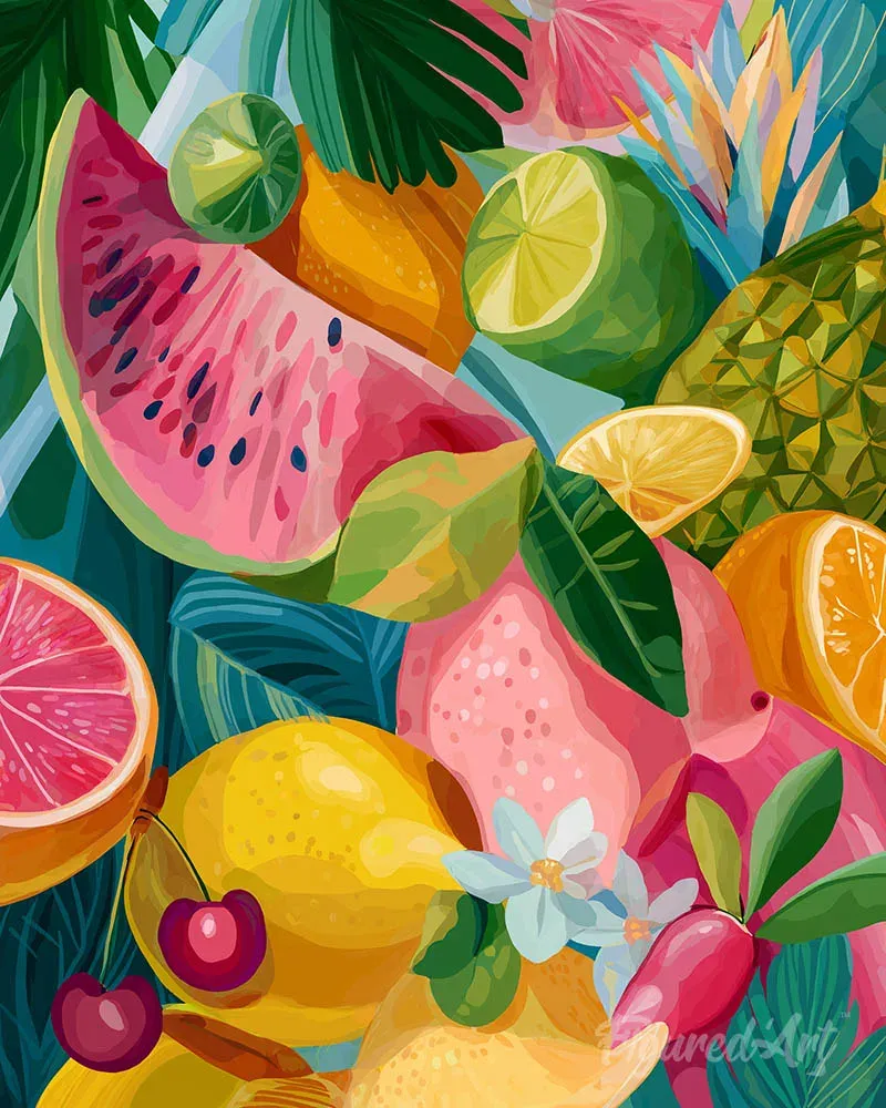 Broderie diamant Mélange de fruits tropicaux