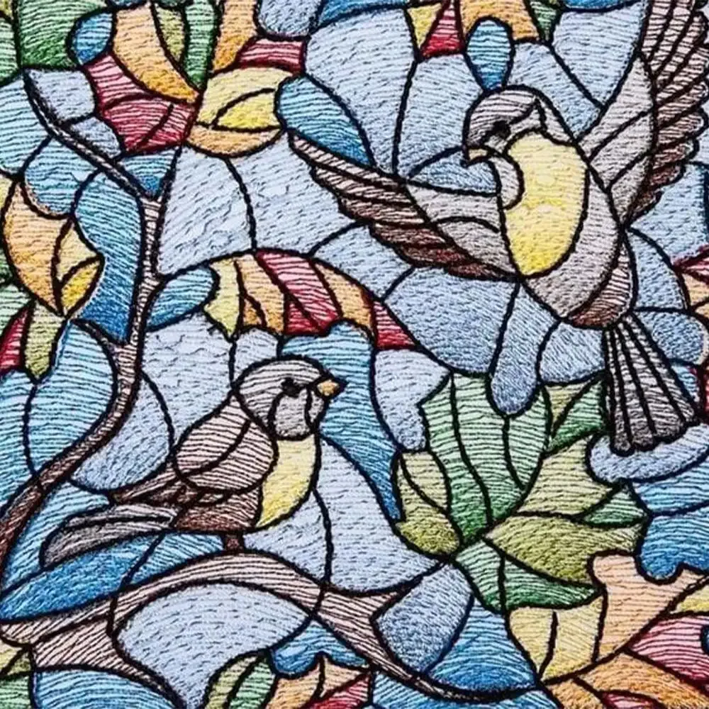 Broderie diamant Oiseaux - Mosaïque d'une volée colorée