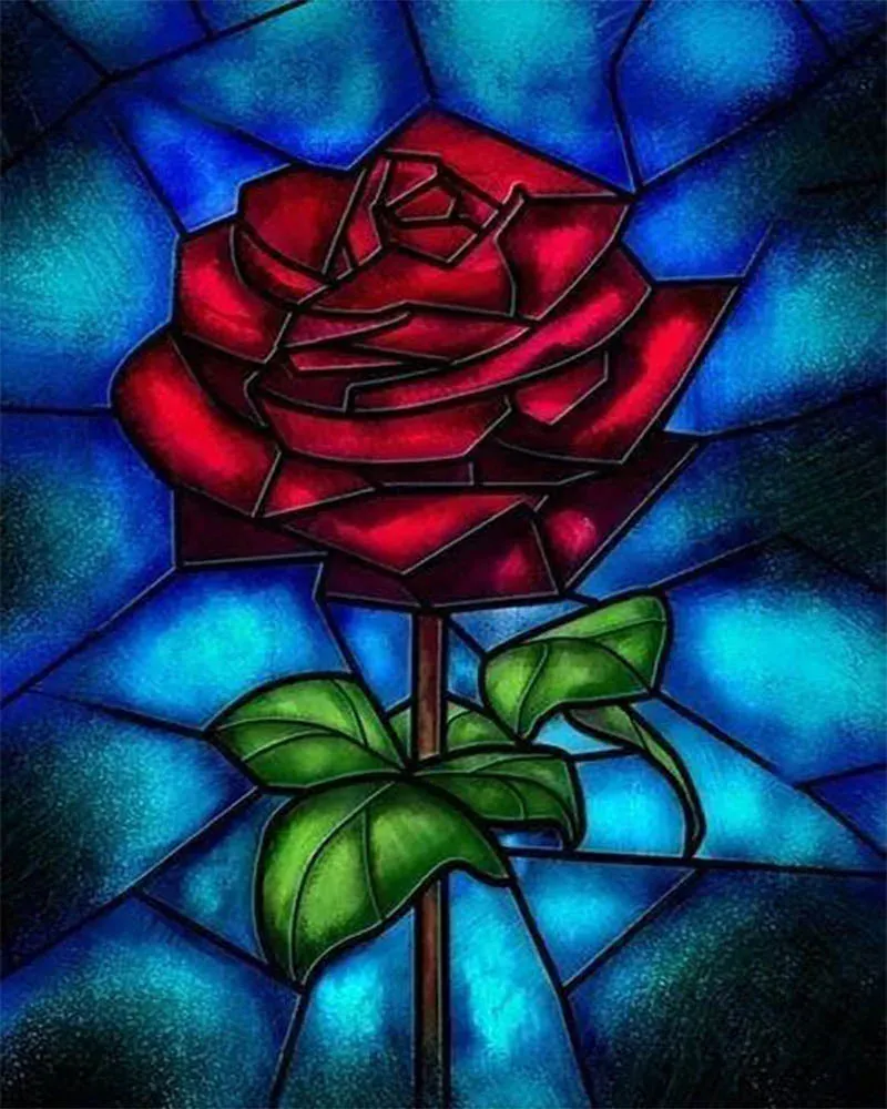 Broderie diamant Mosaïque de Rose
