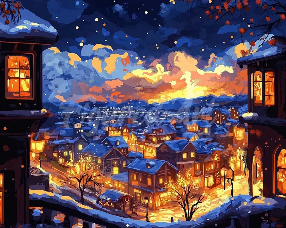 Broderie diamant Nuit d'Hiver Lumineuse