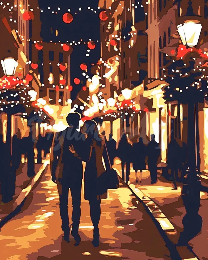 Broderie diamant Nuit de Noël Romantique
