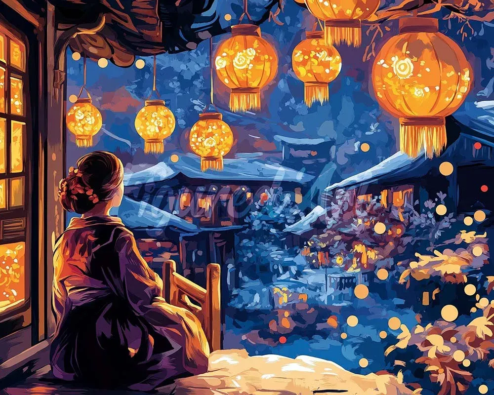 Broderie diamant Nuit du Festival des Lanternes