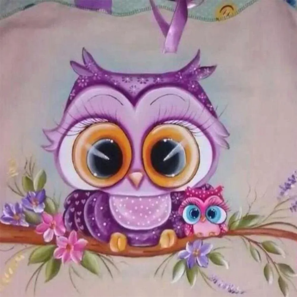 Broderie diamant Oiseaux et Gros Yeux