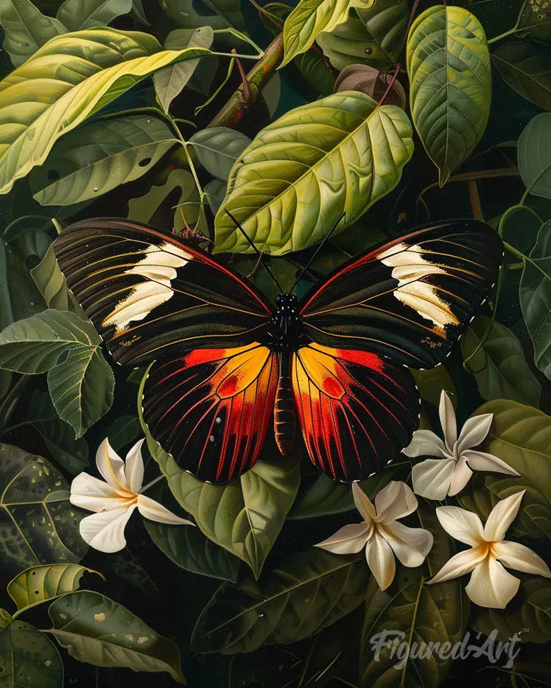 Papillon Heliconius Erato en broderie diamant - Mille Facettes