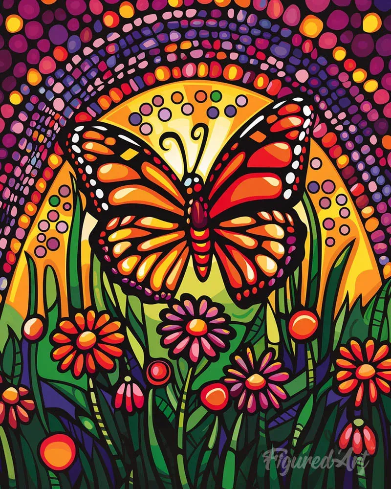 Broderie diamant Papillon Mosaique