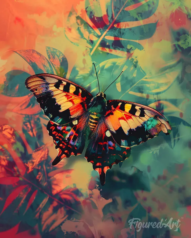 Broderie diamant Papillon Sunset Moth et Couleurs