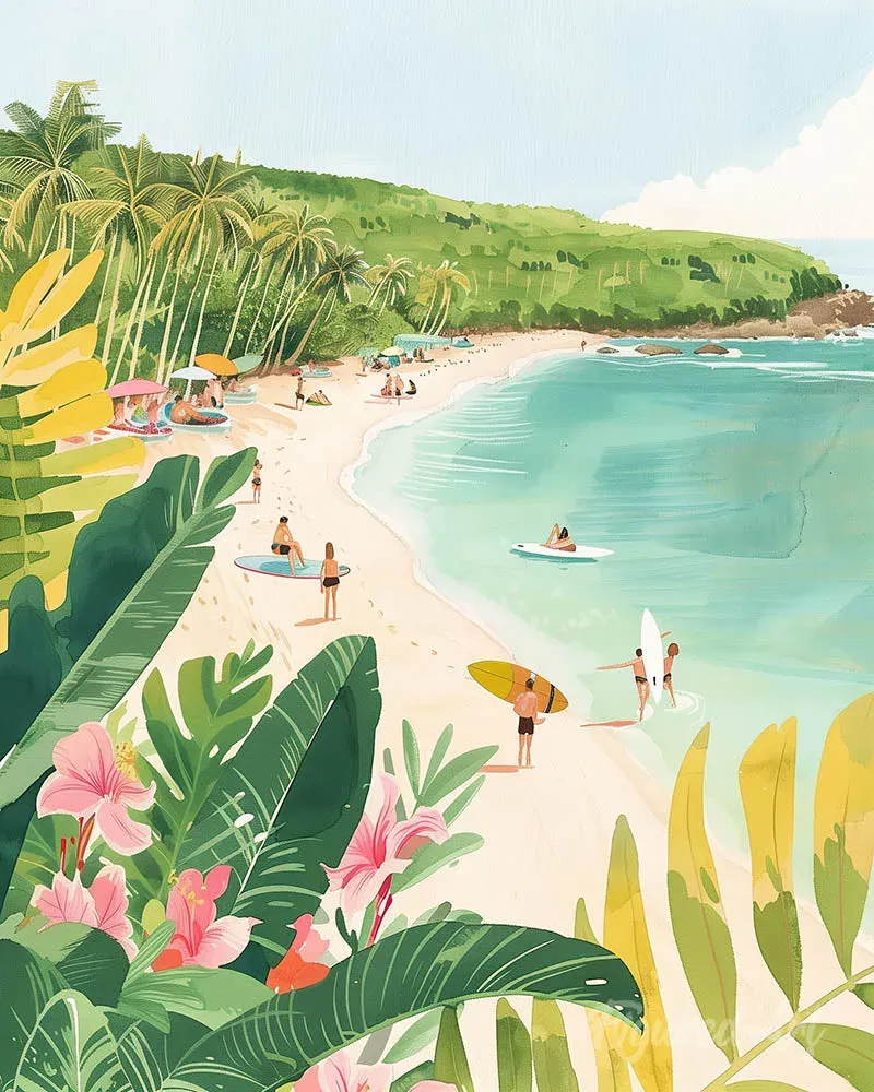 Broderie diamant Paradis du surf - 40x50 cm