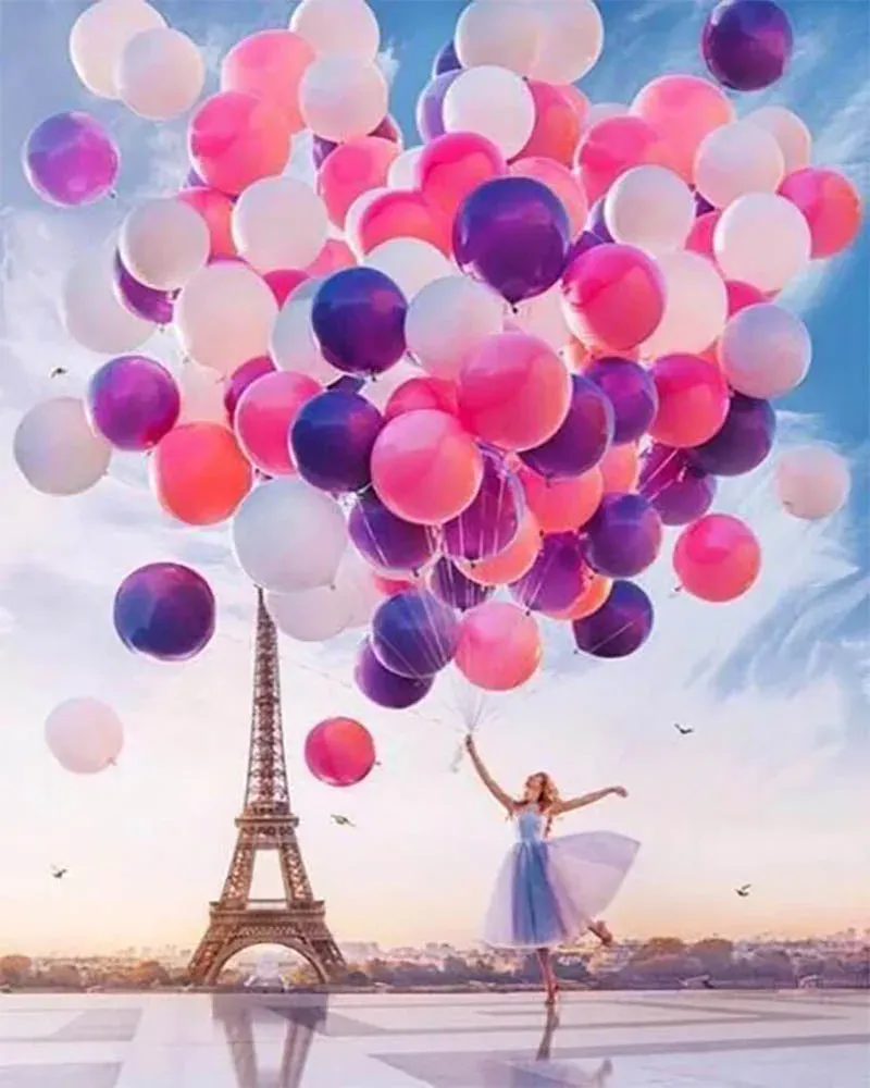 Broderie diamant Paris et Ballons