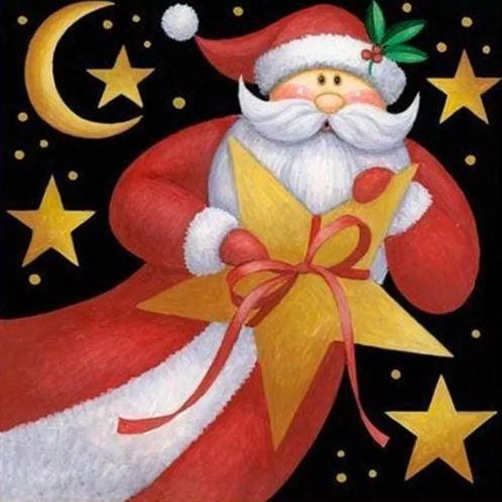 Broderie diamant Père Noël Cartoon