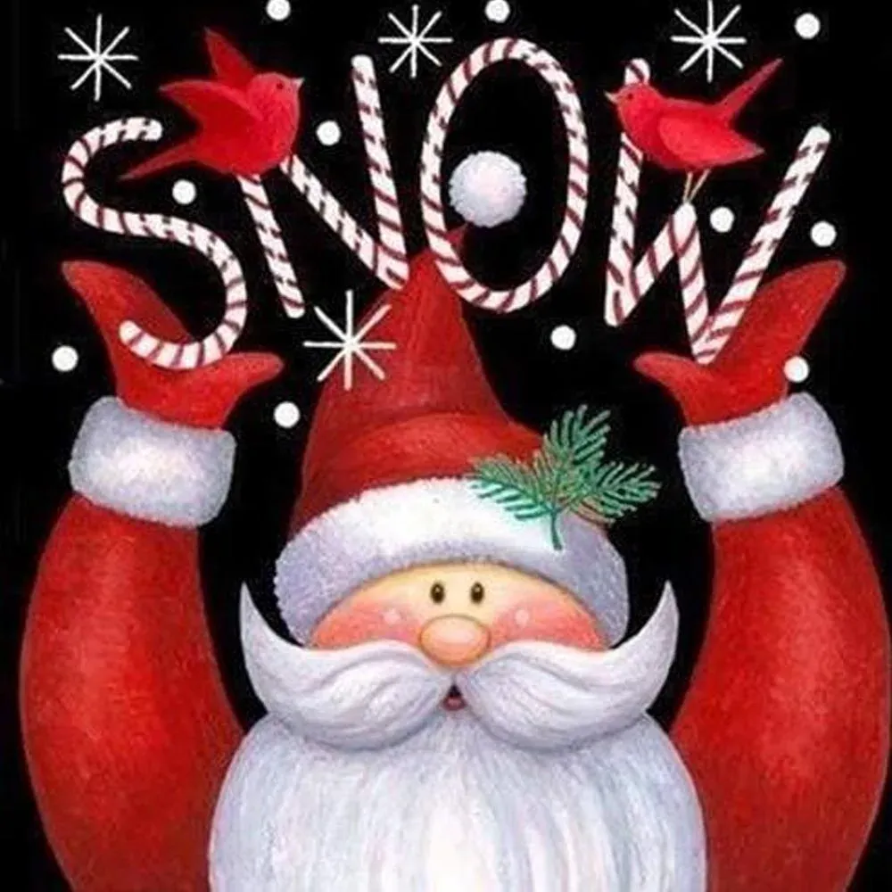 Broderie diamant Père Noël Snow