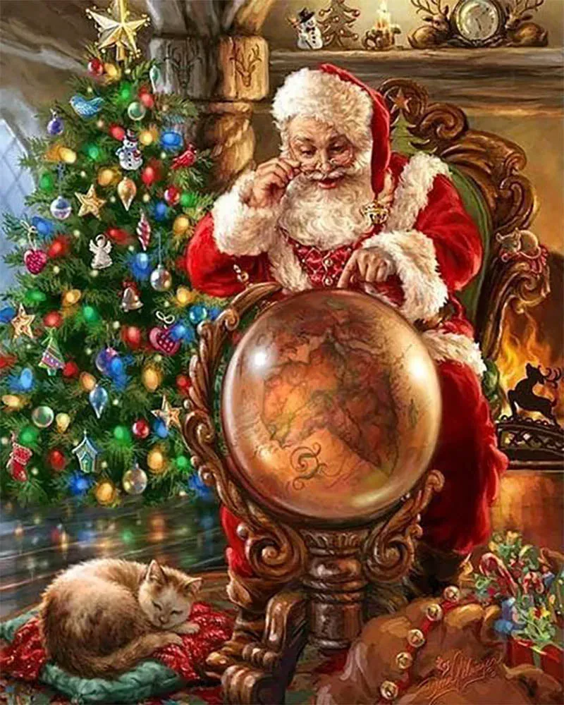 Broderie diamant Père Noël