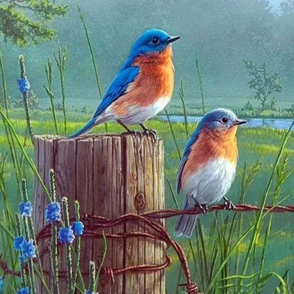 Broderie diamant Petits Oiseaux - Kit animaux délicats et poétiques