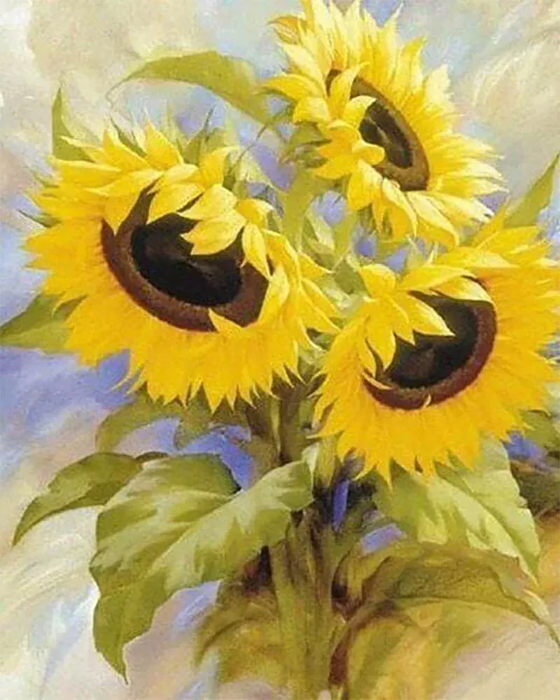 Broderie diamant Petits Tournesols