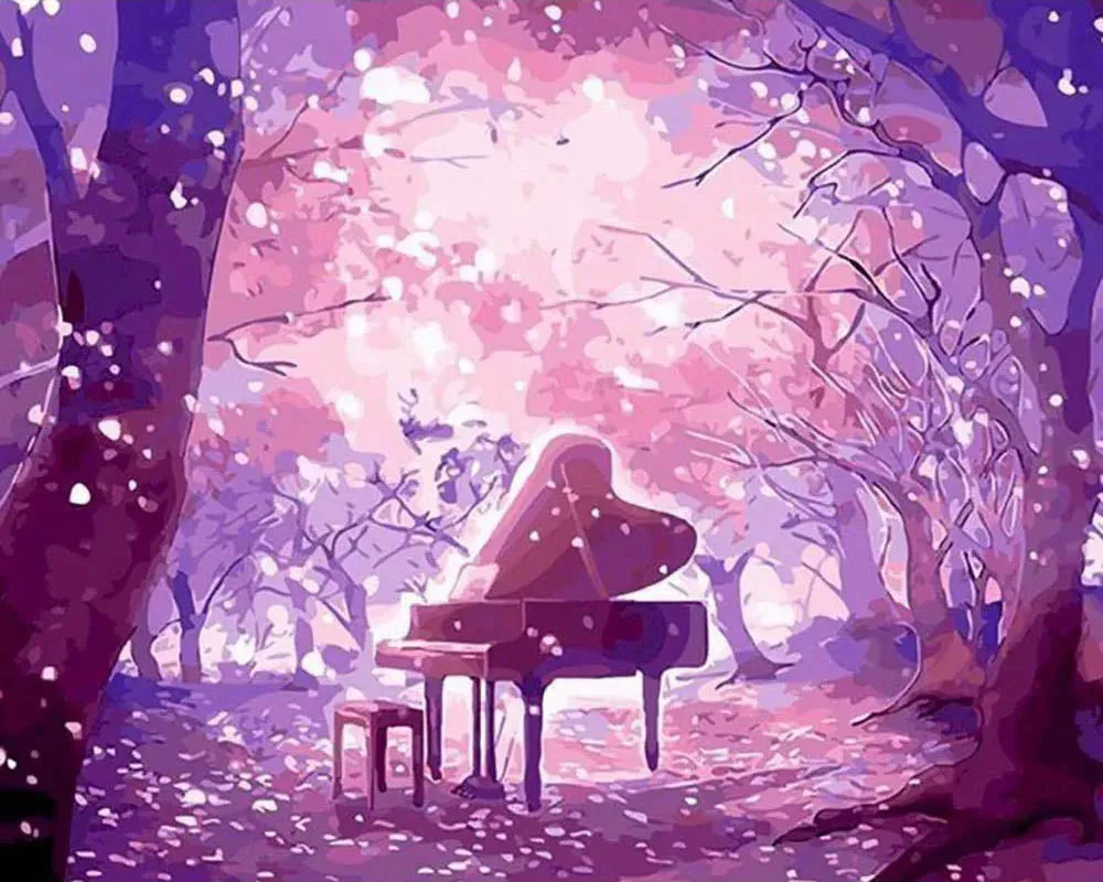 Broderie diamant Piano féérique