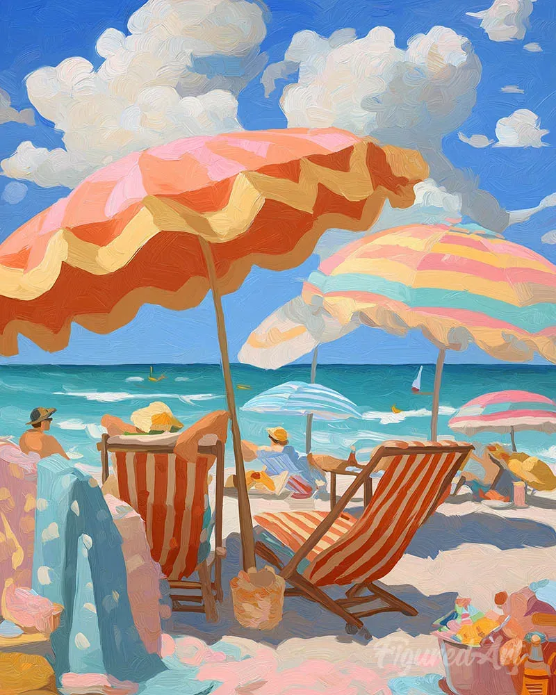 Broderie diamant Plage pastel