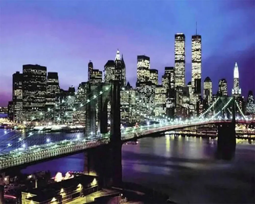 Broderie diamant Pont de New York