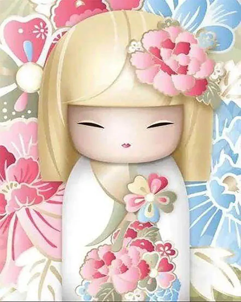 Broderie diamant Poupée asiatique