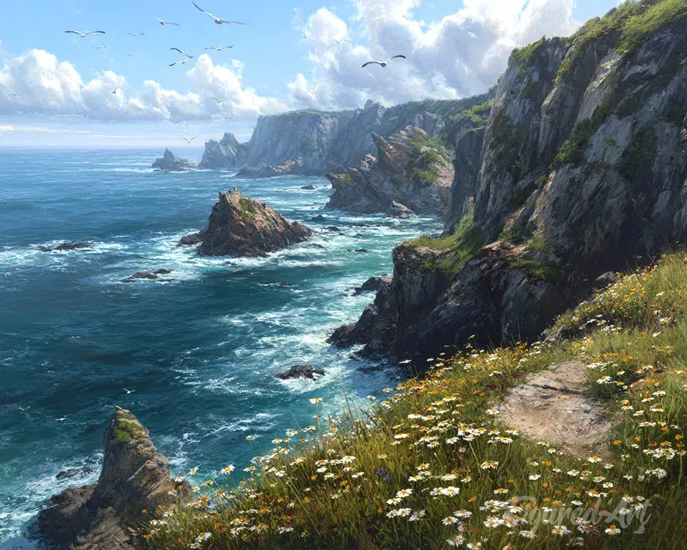 Broderie diamant Prairie Fleurie en Bord de Falaise