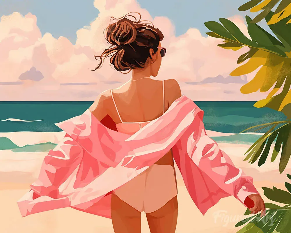 Broderie diamant Profitez de la plage - 40x50 cm