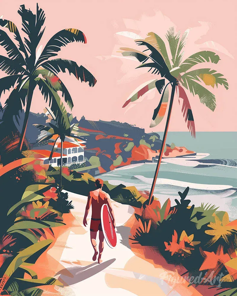 Broderie diamant Promenade côtière - 40x50 cm
