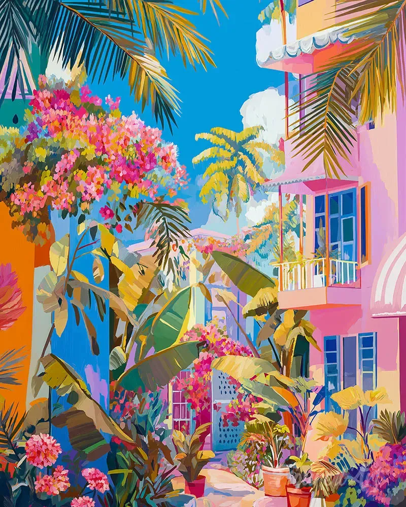 Broderie diamant Quartier tropical