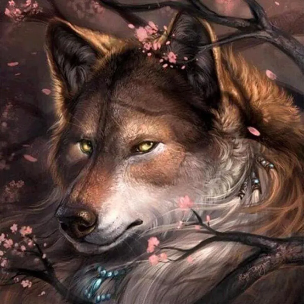Broderie diamant Regard de Loup