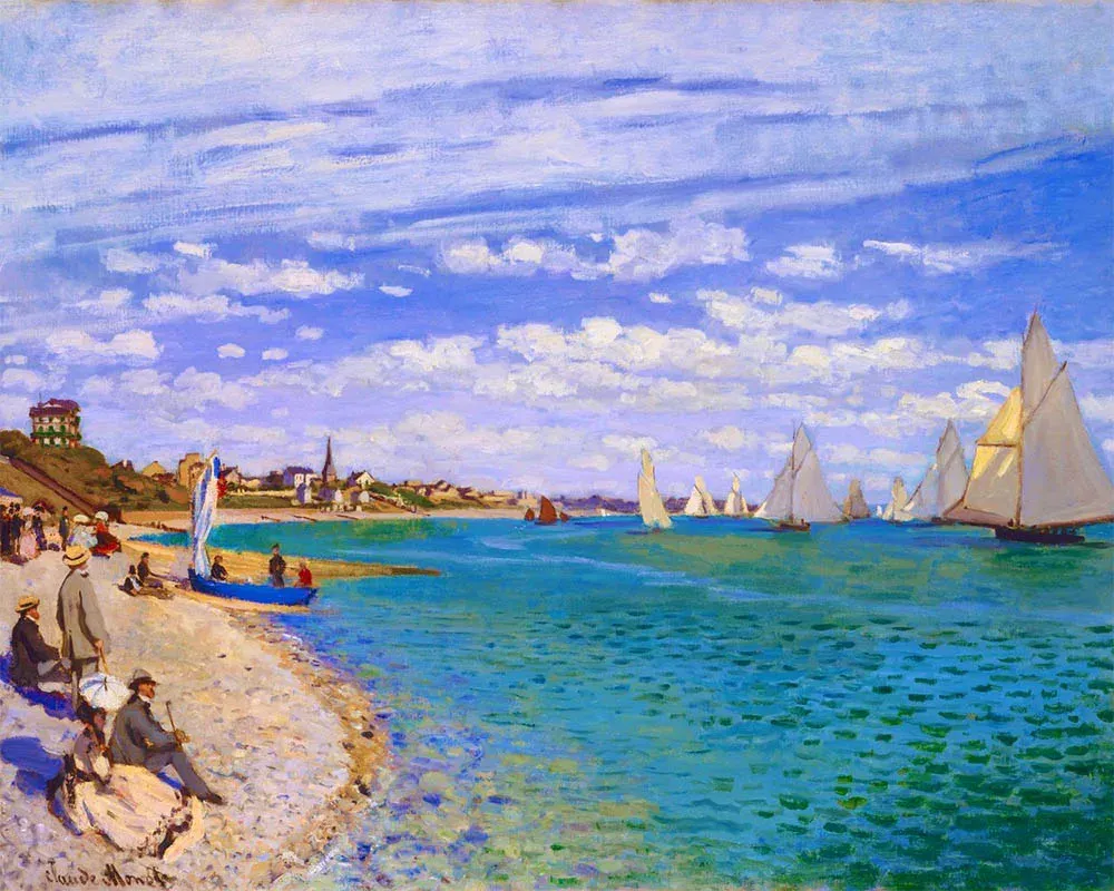 Broderie diamant Régates à Sainte-Adresse - Monet