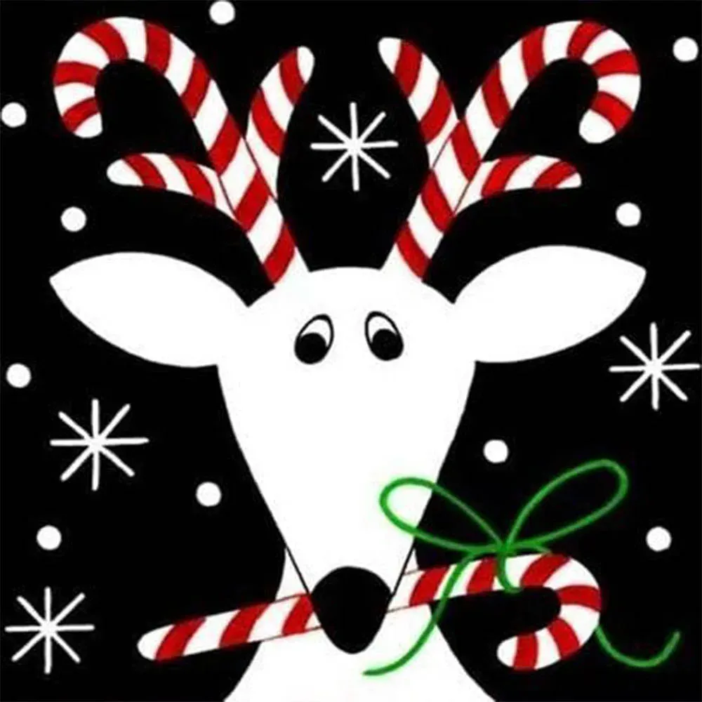 Broderie diamant Renne de Noël