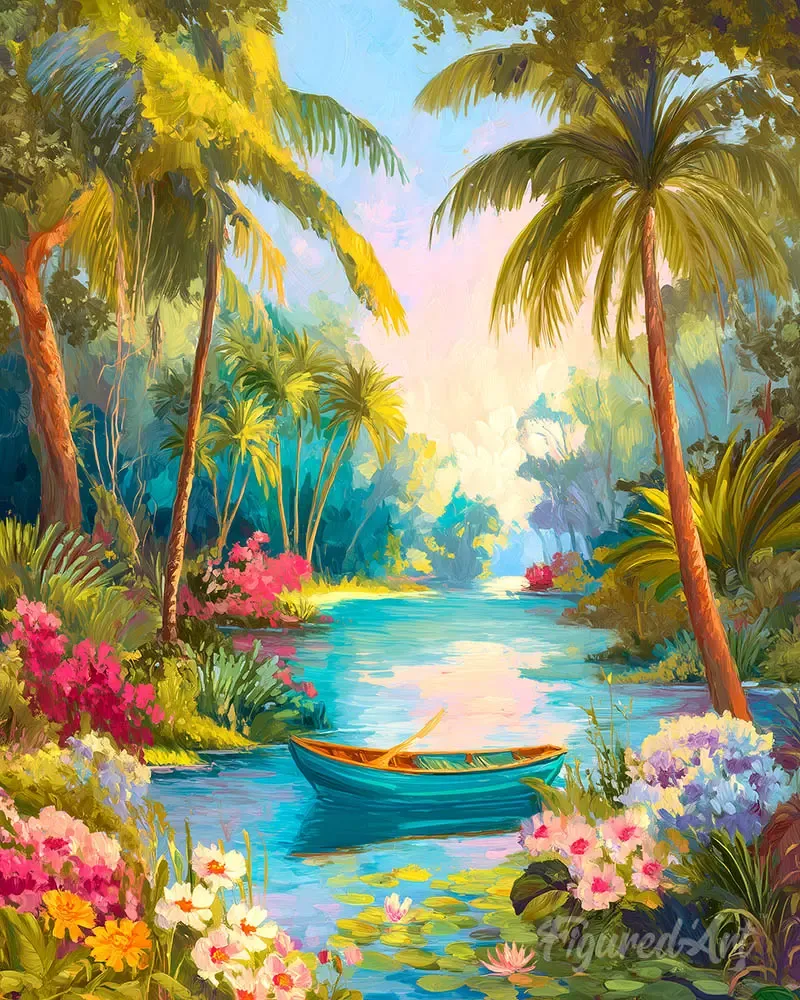 Broderie diamant Rivière paradisiaque