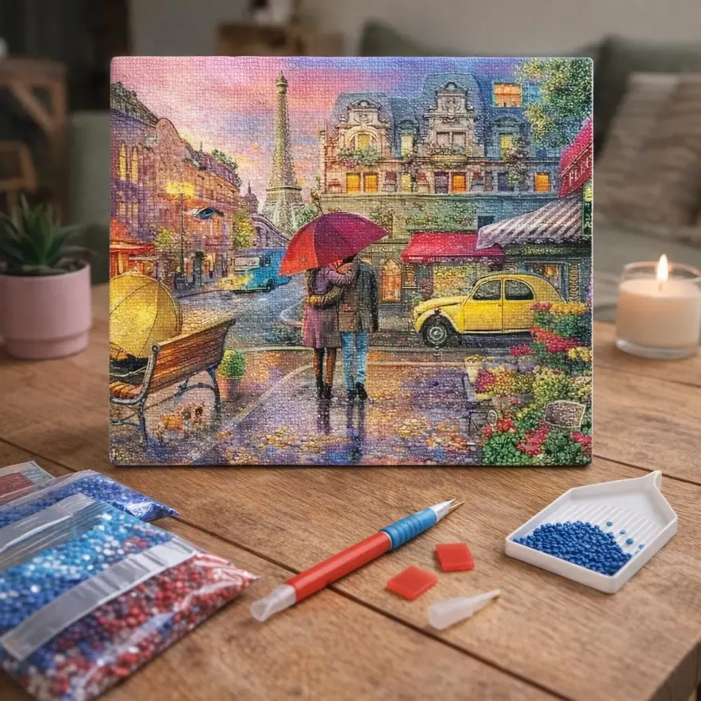 Broderie diamant Romance à Paris