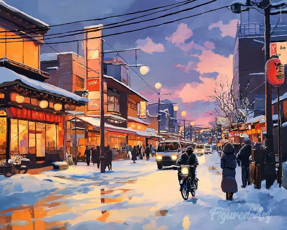 Broderie diamant Rue d’Hiver Rétro au Japon