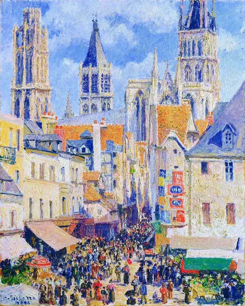 Broderie diamant Rue de l'Épicerie, Rouen - Camille Pissarro