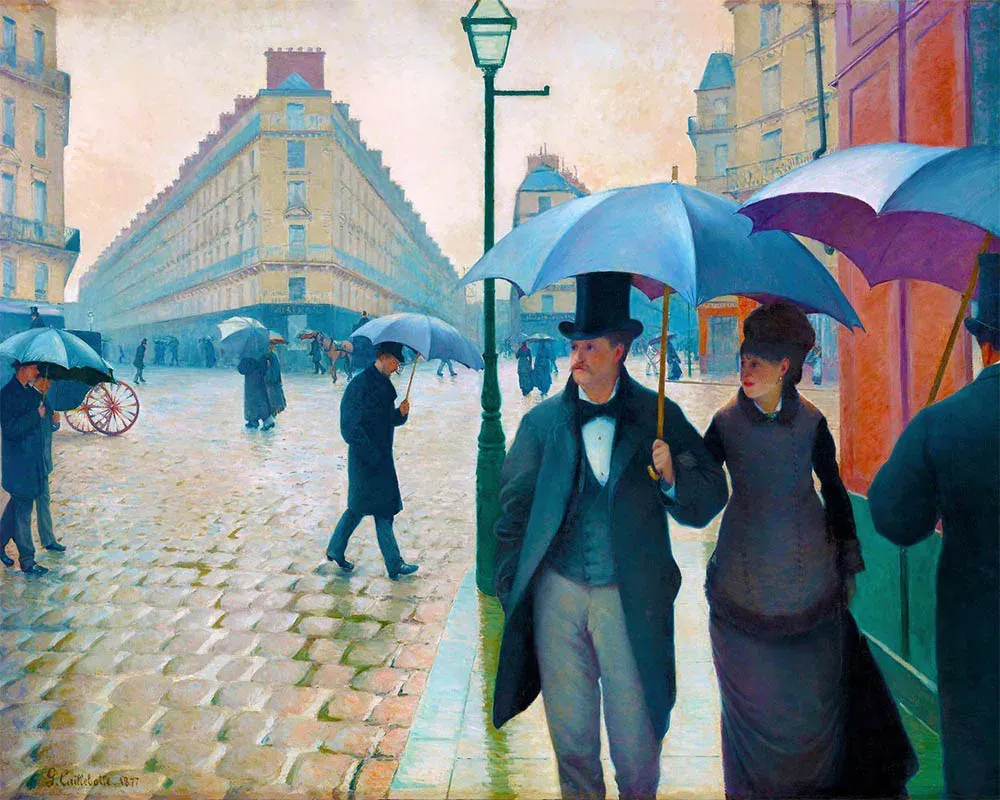 Broderie diamant Rue de Paris, temps de pluie - Gustave Caillebotte